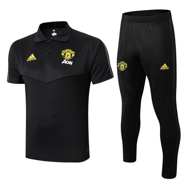 Polo Manchester United Conjunto Completo 2019 2020 Negro Amarillo